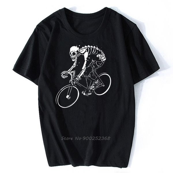 

мужчины велосипед скелет байкер посланник tshirt череп велосипедист мужчины хлопок tshirt хип-хоп тис harajuku streetwear