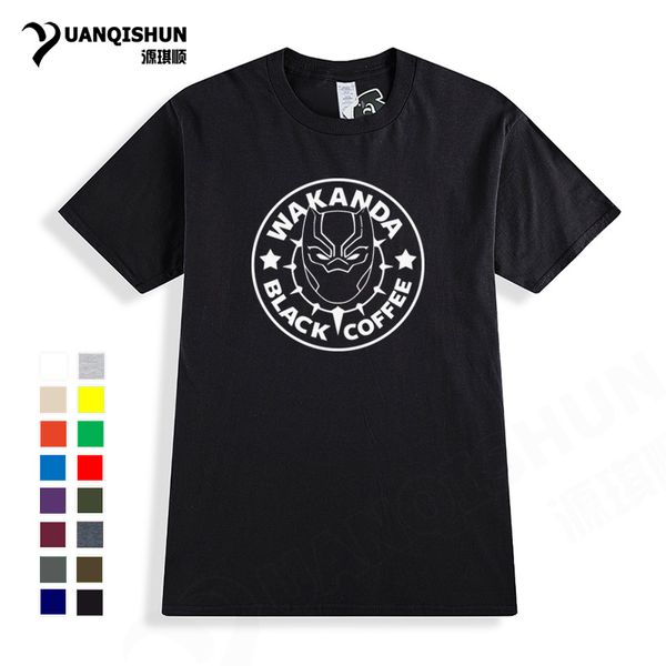 

vintage black panther t shirt men wakanda black coffee letter print t-shirt parody civil war tshirt homme hiphop retro tee shirt
