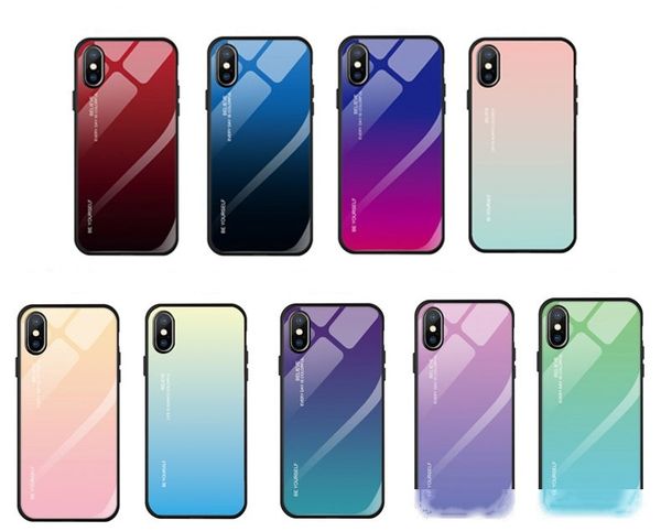 

gradient tempered glass case for iphone 11 pro 11 pro max 6 7 8 plus xr xs xs max 220pcs/lot