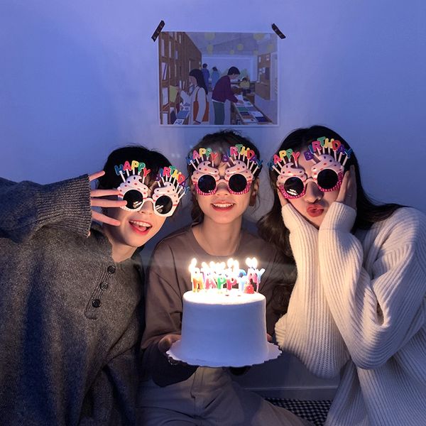 

1pcs cake er women men kids happy birthday glasses sweet cream cake sunglasses funny toy birthday party favors