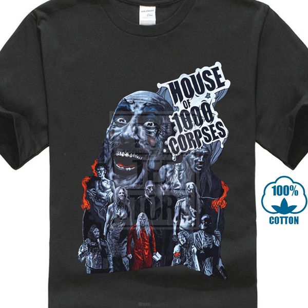 

3d print casual house of 1000 corpses rob zombie horror vintage movie design mentee shirt o-neck short sleeve tees