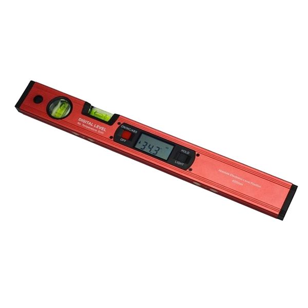 

0~360° upright angle finder digital inclinometer magnet spirit level red