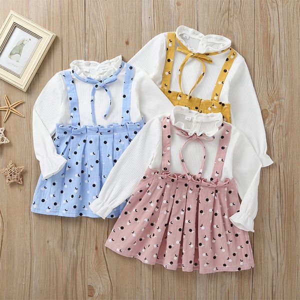 

long sleeve dot baby girl dress blue pink yellow newborn summer clothes cotton 2020 new born infant toddler dresses a-line, Red;yellow