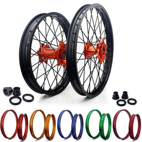 

bikingboy 21/19/18 mx front rear wheels rims hubs for xc-w 200 07-09 xc-w 250 300 06-09 16-18 525 06-08 xc-g 450 525