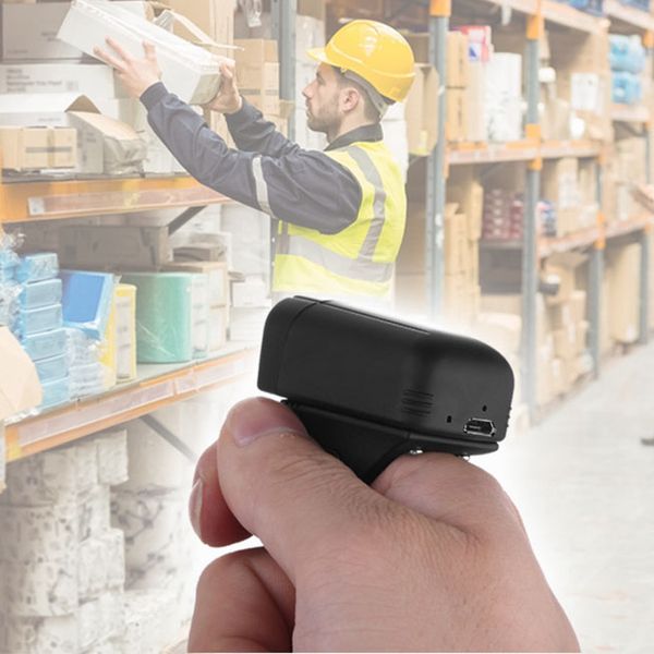 

mini size bluetooth wireless finger barcode scanner wearable ring bar code reader ccd 1d 2d qr code scanner