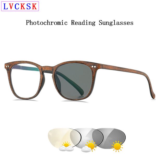 

vintage wooden reading glasses for women men pchromic to gray lens presbyopia sunglasses magnifier hyperopia gafas n5, White;black