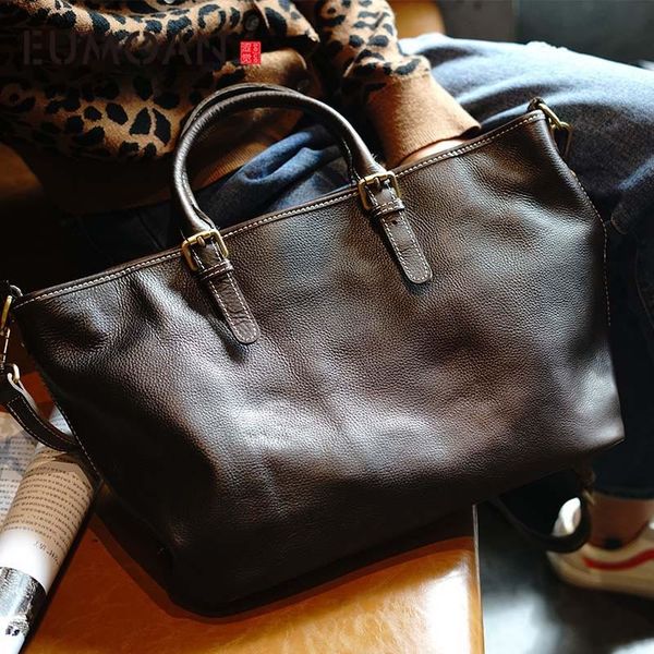 

eumoan 100% genuine leather women bag women's handbag shoulder lady's messenger bag fashion designer crossbody bags women totes t2