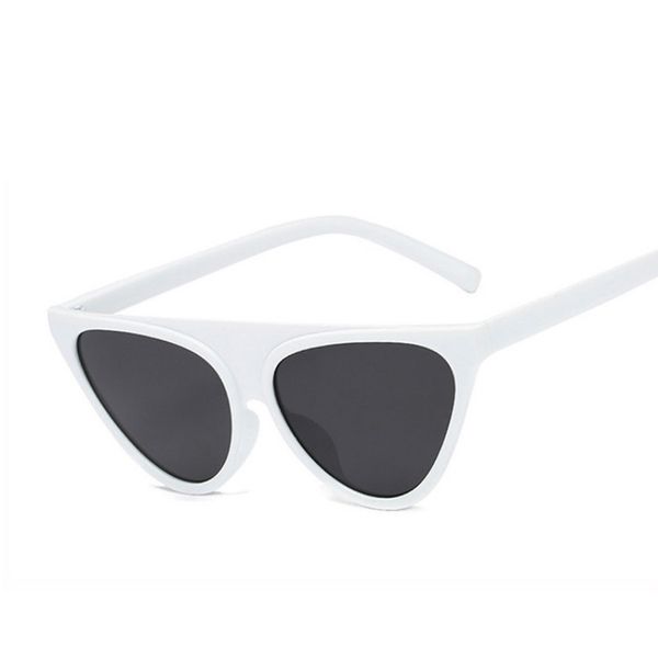 

new jumpsuit triangle cat-eye sunglasses for women's cross-border fashion matching eyeglasses, White;black