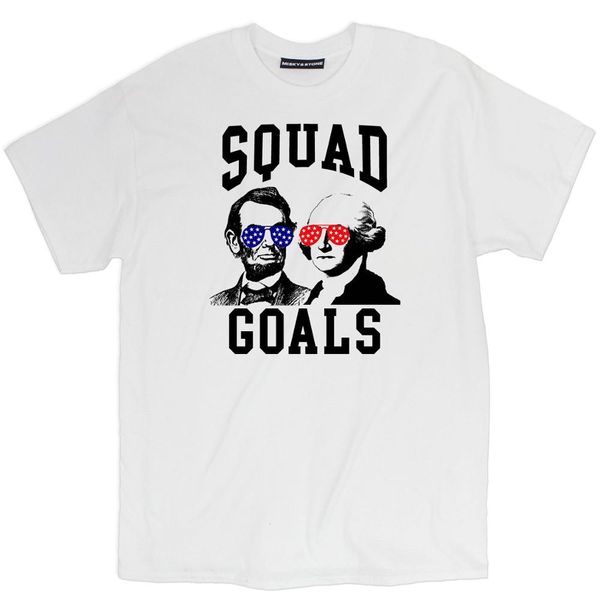 

misky & stone squad goals funny presidents independence day 4th of july new 2019 popular famous brand high-quality o neck shirt