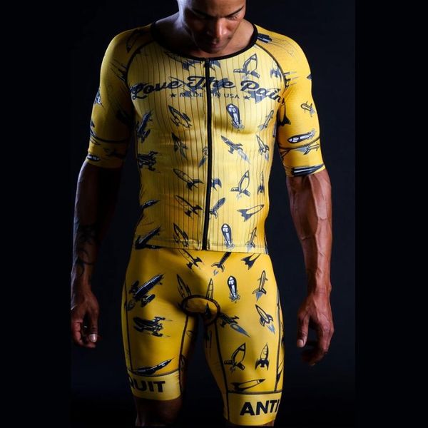 

cycling jersey 2020 love the pain men skinsuit triathlon bike trisuit short sleeve speedsuit running clothing, Black;blue