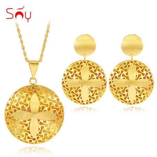 

sunny jewelry vintage cross jewelry sets for women necklace earrings pendant dubai sets for engagement findings, Silver