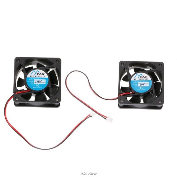

1 x dc 12v/24v 2-pin cooler brushless pc cpu case cooling fan 6025 for computer fans & cooling 60x60x25mm high quality