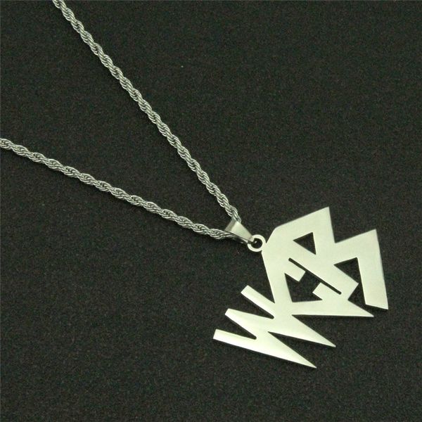 

pendant necklaces dazzling star wcb tag necklace for men punk stainless steel hip-hop, Silver