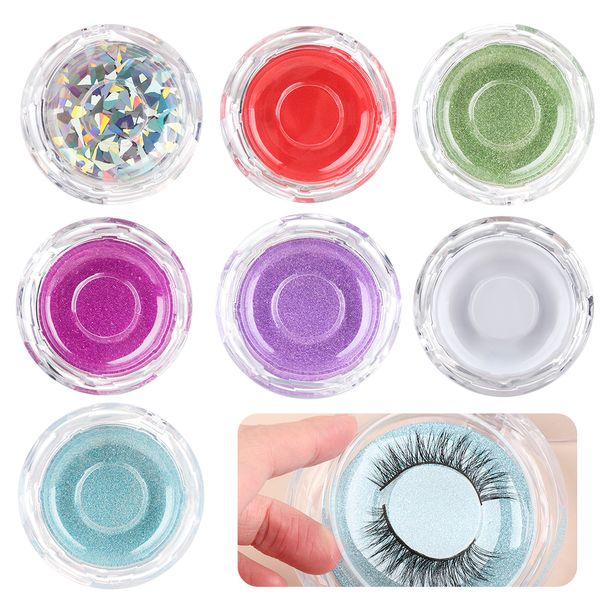 

crystal round eye lashes boxes clear eyelashes packaging box case acrylic eyelash storage container j0806