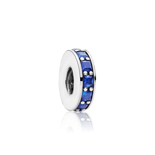 

new 100% sterling silver 1:1 glamour 791724ncb r eternity royal blue crystal bead original women wedding fashion jewelry 2018 gift, Black
