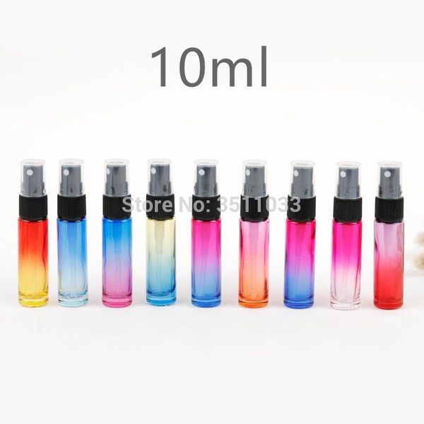 

5ml 10ml cute gradient colors glass spray bottles,colorful glass spray bottles empty liquid refillable container bottle