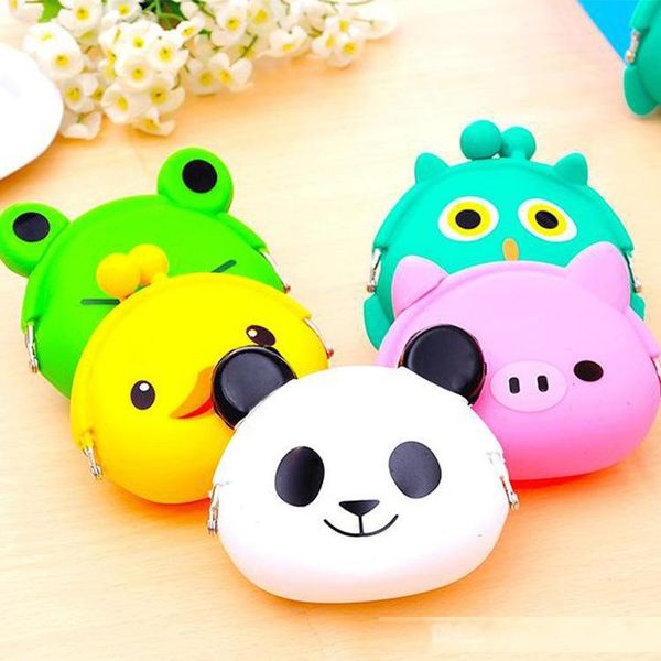 

mini cartoon coin purse soft face buckle female carry-on coin data cable bag headset cartoon silicone cosmetic hand bag by dhl