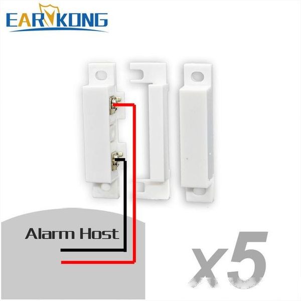 

sensor & detector wired door window open detector door sensor 5 pieces include stable than wireless for home burglar system for