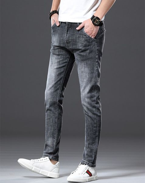 

selling 2020 autumn new designers luxury mens jeans european american mens slim pencil pants trend mid-waist embroidery ripped trousers, Blue