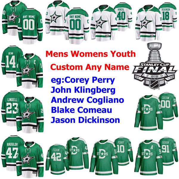 

2020 финал кубка стэнли dallas stars hockey джерси цуккарелло кори перри джон клингберг эндрю cogliano blake комео пользовательские прошитой, Black;red
