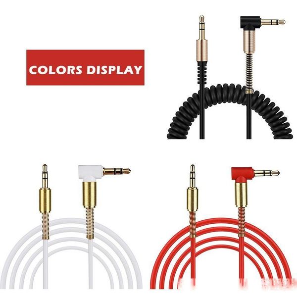 

coiled stereo audio cable 3.5mm male to male universal aux cord auxiliary cable for car bluetooth speakers headphones headset pc