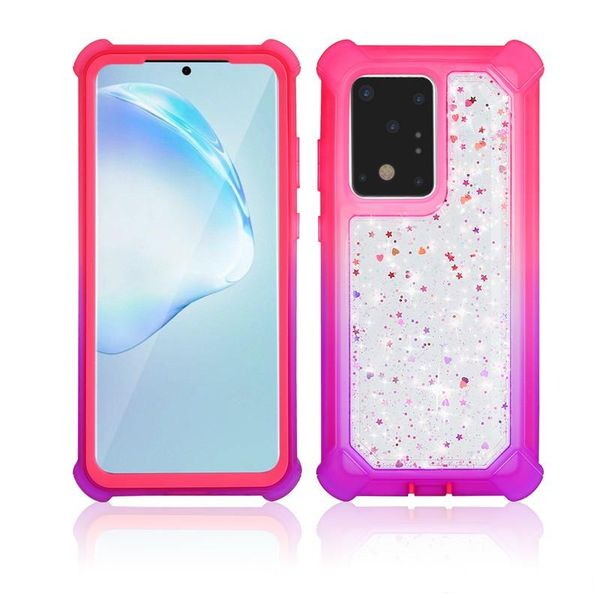 

gradient drops glue phone case for samsung galaxy s20plus s20 ultra 3 in 1 heavy duty full-body protection cover phone case a