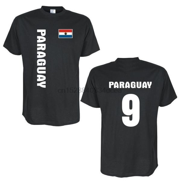 

2019 new men t shirt paraguay countries flag shirt with back number tee shirt