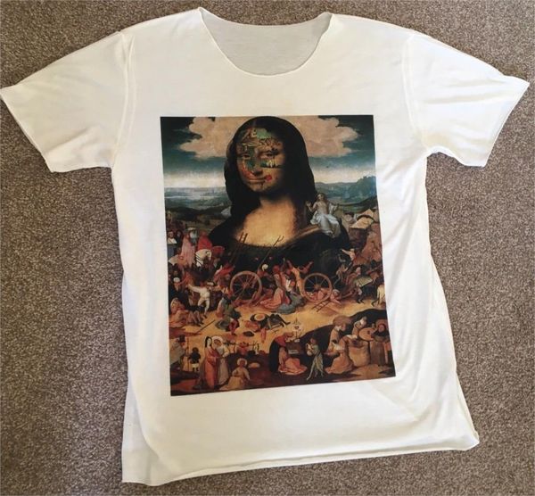 

t-shirt mona lisa-el bosco art print large fashion t-shirts slim fit o-neck style round style tshirt