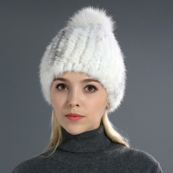 

real hat for winter warm beanie skullies cap vertical weave fur hats for women new real rex hat floral kniting, Blue;gray