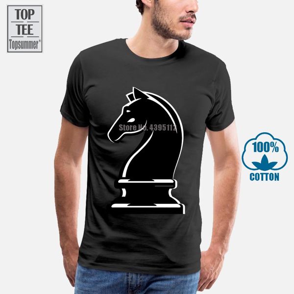 

шахматный кусок knight мода мужская черный футболка мультфильм печати повседневная короткие рукава хлопок ткань персонализированных прохладн