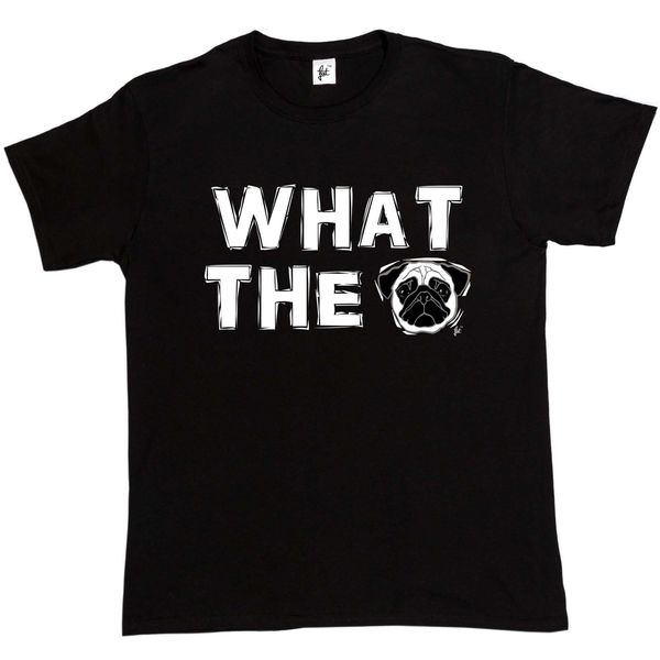 

2019 men fashion what the pug wtf dogs pugs mens t-shirt tee shirt