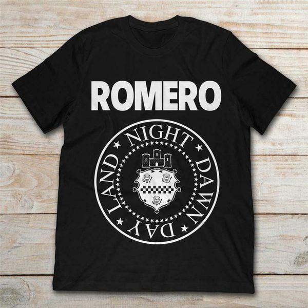 

romero land night dawn day of the dead castle zombie horror black t-shirt s-5xl humorous tee tshirt