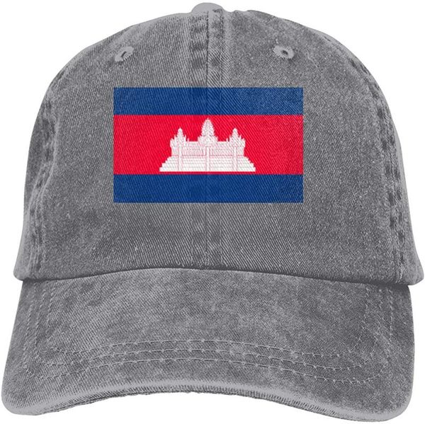 

камбоджа флаг унисекс soft casquette cap vintage регулируемых бейсболки, Blue;gray