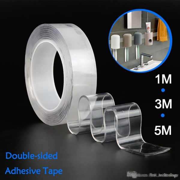 

1/3/5m reusable double-sided adhesive nano traceless tape removable sticker washable adhesive loop disks tie glue gadget