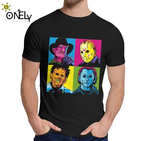 

round collar halloween friday the 13th jason voorhees movie t-shirt vintage for male soft slim tee s-6xl