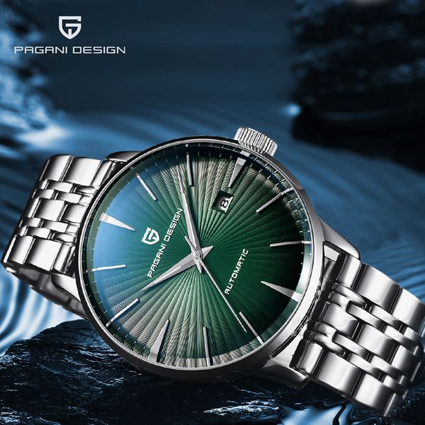 

pagani design men's watches mechanical watch men automatic watches business waterproof clock relogio masculino, Slivery;brown