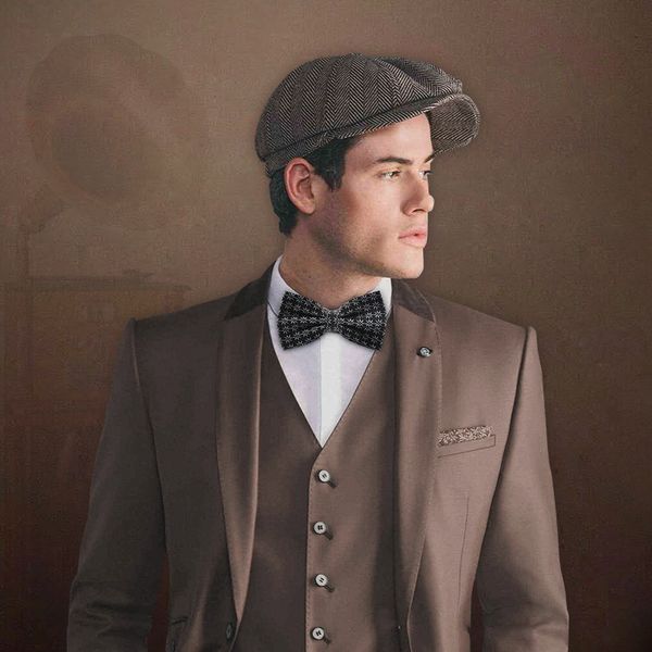 

2020 новая мода дизайнерские мужские галстуки для венчания двойной ткани ретро боути банкет anniversary связи бабочки с подарочной упаковке, Black;gray