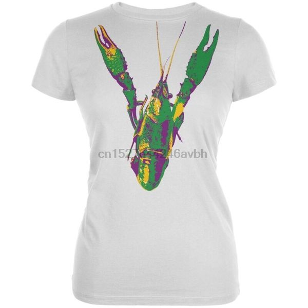 

mardi gras crawfish white juniors soft t-shirt