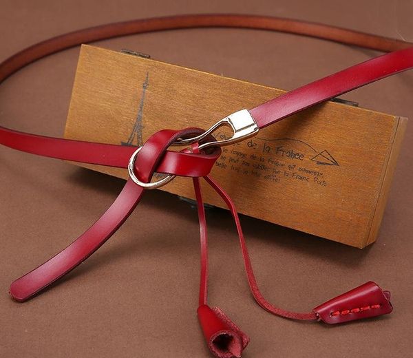 

кожаный ремень новая мода завязывается женщин пояс пряжка сплава кожа декоративные дамы талии, Black;brown