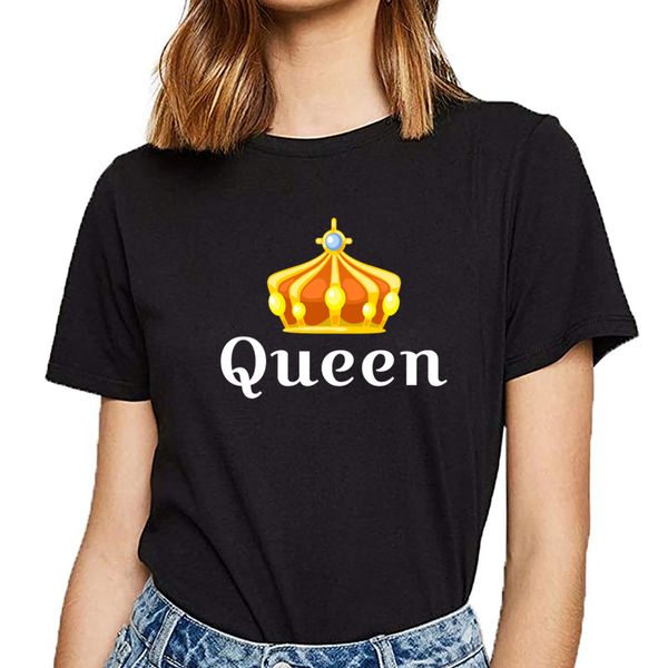 

t shirt women king and queen hip hop vintage print female tshirt