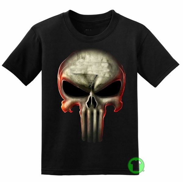 

jeef punisher skull black t-shirt new brand clothing o neck short sleeves boy cotton men funny t shirt sayings