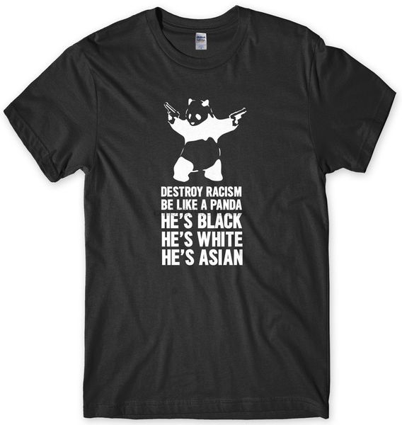 

уничтожить расизм be like a panda мужской смешная мужская футболка