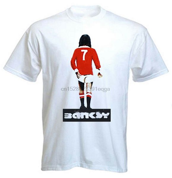 

бэнкси джордж бест t-shirt - man united mufc urban art - размеры s-xxxl хлопок летний стиль топы футболочку