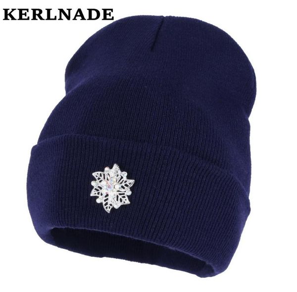 

wholesale women fashion winter hat luxury crystal beanies white black navy grey casual beanie solid colorful girl new skullies, Blue;gray