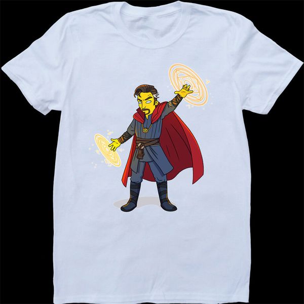 

doctor strange cartoon mens white custom made t-shirt tee shirt