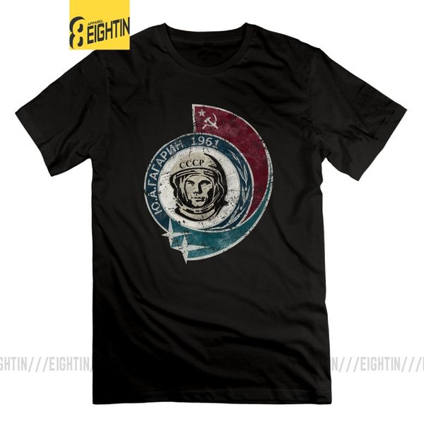 

eightin cccp yuri gagarin 1961 vintage casual t-shirt classic fit tees short sleeve men crewneck 100% cotton funky t shirt
