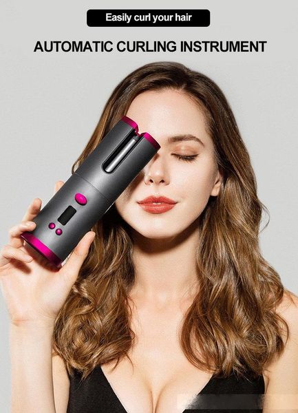 

professional automatic hair curler wireless temperature display hair curling iron wand roller usb charging auto curlers hair styler tools