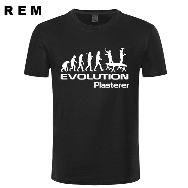 

funny evolution of a plasterer job work tshirt for men summer fashion letter t shirt cotton casual t-shirt