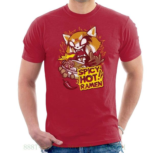

aggretsuko пряный comfort food men t shirt мультфильм печати с коротким рукавом рубашки бесплатная доставка
