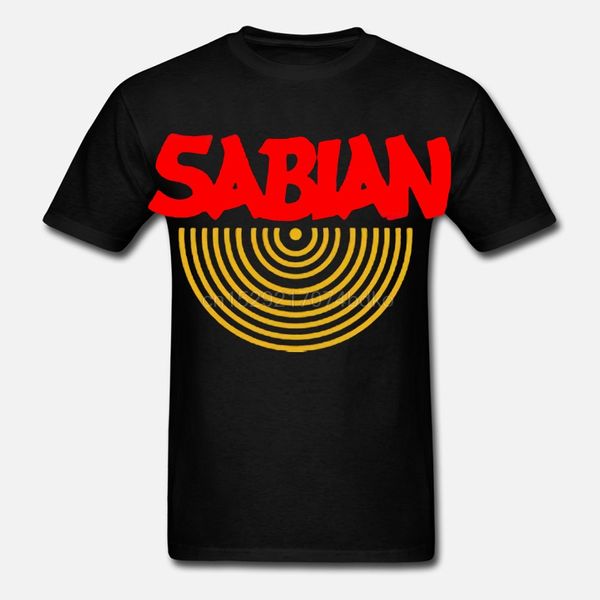 

sabian simbal drum music instrument logo men black t shirt size s to 2xl